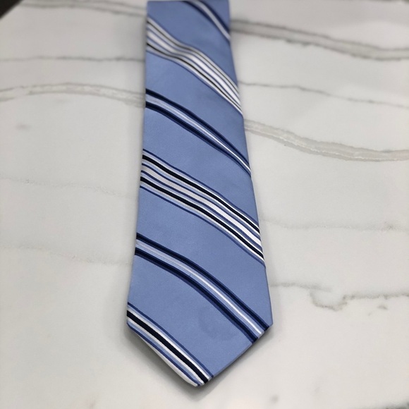 Nordstrom Silk Blue and White Striped Tie - Picture 1 of 7